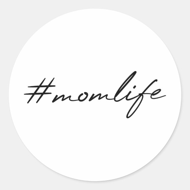 Sticker Rond #MamanVie | Mère Conception moderne Script Fête de (Devant)