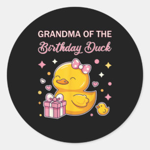 Sticker Rond Mamie du canard d'anniversaire Noël Anime Party