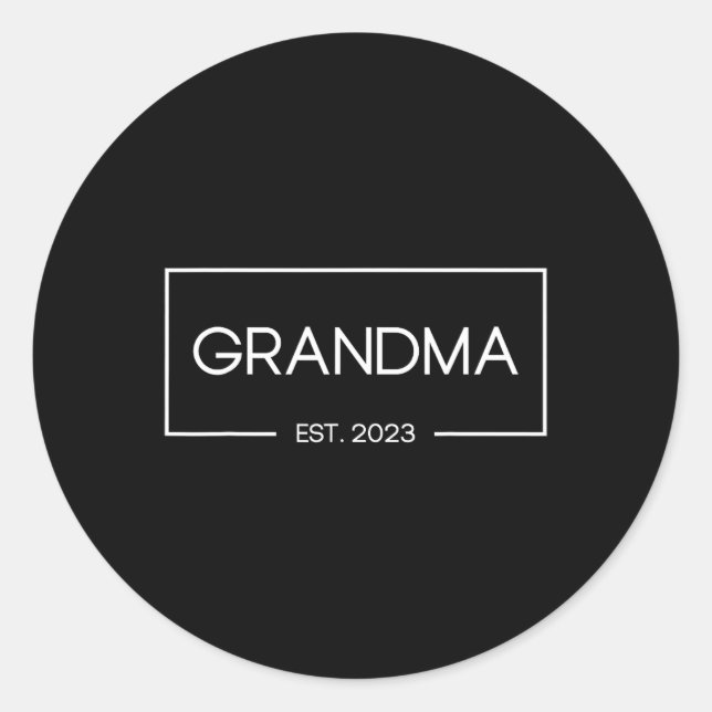 Sticker Rond Mamie Est 2023 Nouvelle Grand-mère Pour la Premièr (Devant)