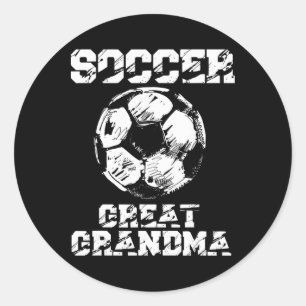 Sticker Rond Mamie footballeuse drôle Mamie grande footballeuse
