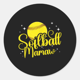Sticker Rond Mamie softball d'un joueur de softball Mamaw