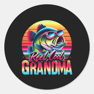 Sticker Rond Mamie super cool cadeaux de fête des mères pêche d