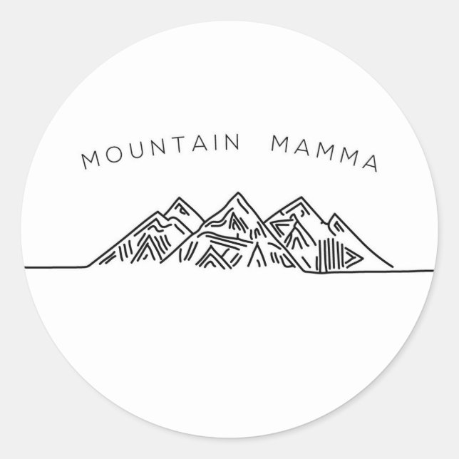 Sticker Rond Mamma de montagne (Devant)