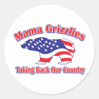 Sticker Rond Mamma-Grizzly