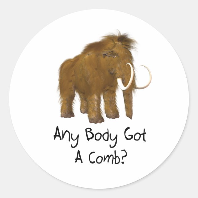 Sticker Rond Mammoth laineux (Devant)