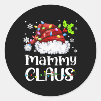 Sticker Rond Mammy Claus Père Noël Noël Lumière Noël Famille