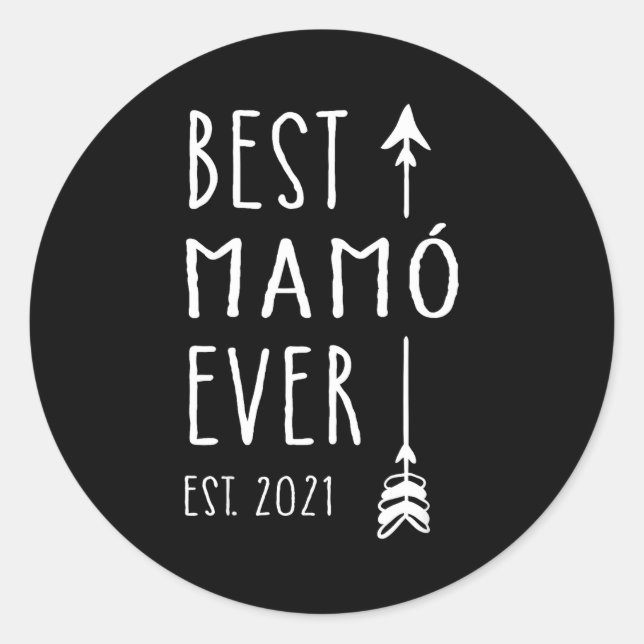 Sticker Rond Mamo Ever Est 2021 New Irish Grandma Baby Announce (Devant)