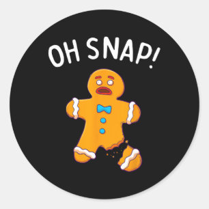 Sticker Rond Man Oh Snap Christmas Fun Cookie Baking Cadeau Sho