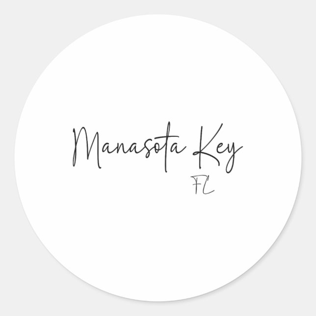 Sticker Rond Manasota Key Floride Ca Rétro  (Devant)