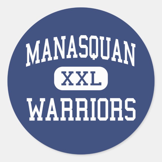 Sticker Rond Manasquan - Guerriers - Haut - Manasquan New Jerse (Devant)