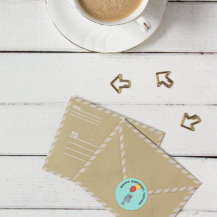 Sticker Rond Manatee et Ballons fête d'anniversaire personnalis