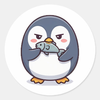 Sticker Rond manchot grincheux