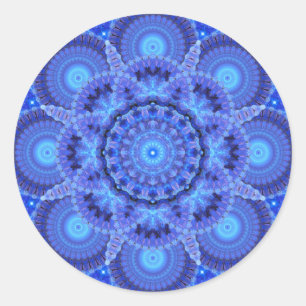Sticker Rond Mandala azuré d'harmonie