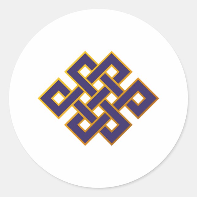 Sticker Rond Mandala Blue Karma Bouddhisme noeud éternel (Devant)