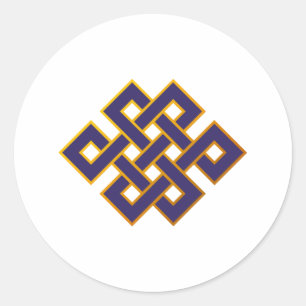 Sticker Rond Mandala Blue Karma Bouddhisme noeud éternel