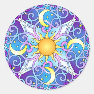 Sticker Rond Mandala céleste