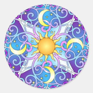 Sticker Rond Mandala céleste