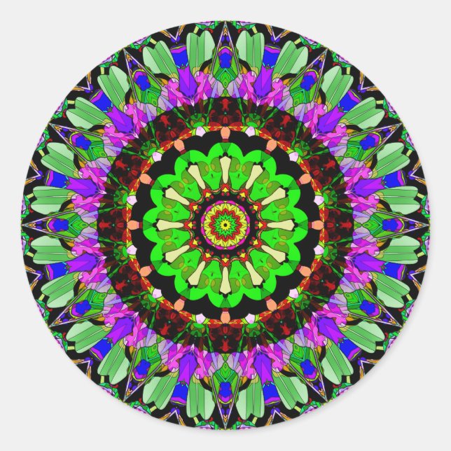 Sticker Rond Mandala Design 1 (Devant)