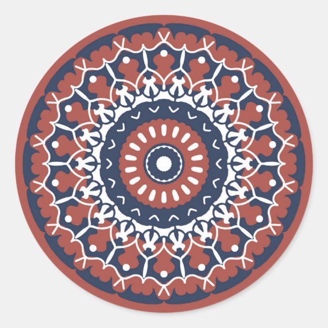 Sticker Rond Mandala Design classique collant rond (Devant)