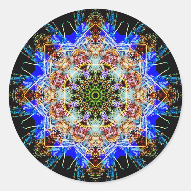 Sticker Rond Mandala détaillé coloré (Devant)