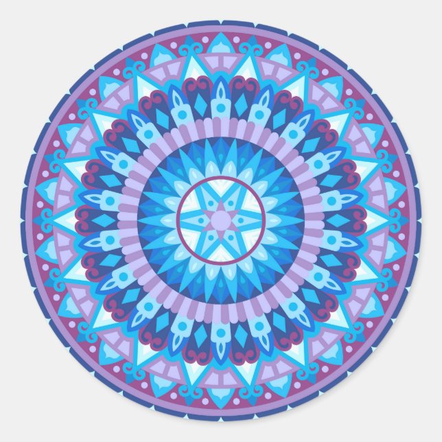 Sticker Rond Mandala d'hiver (Devant)