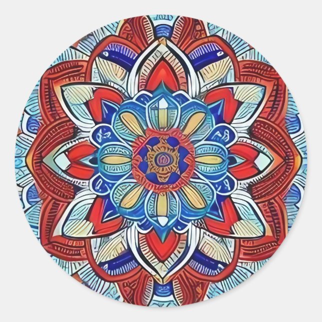Sticker Rond Mandala Earthtone (Devant)