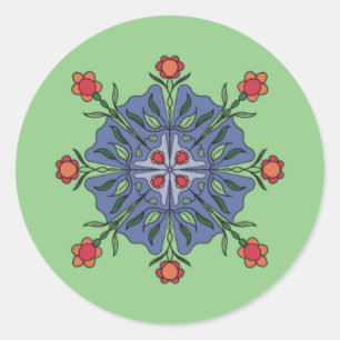 Sticker Rond Mandala floral
