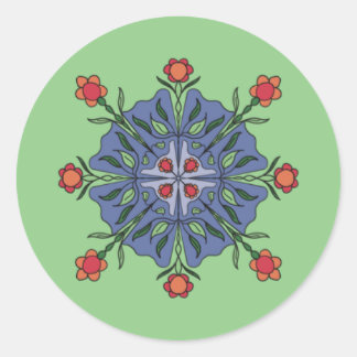 Sticker Rond Mandala floral
