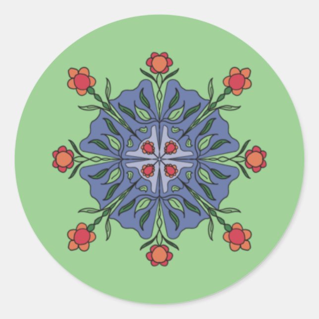 Sticker Rond Mandala floral (Devant)