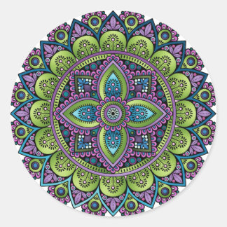 Sticker Rond Mandala floral