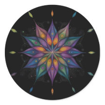 Mandala floral - Noir Bleu Violet