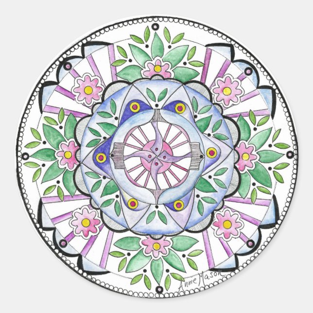 Sticker Rond Mandala Floribunda (Devant)