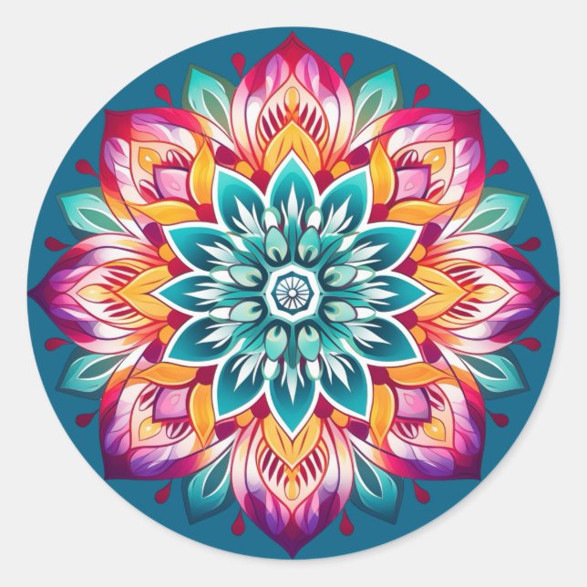 Sticker Rond Mandala / Flower Design (Devant)