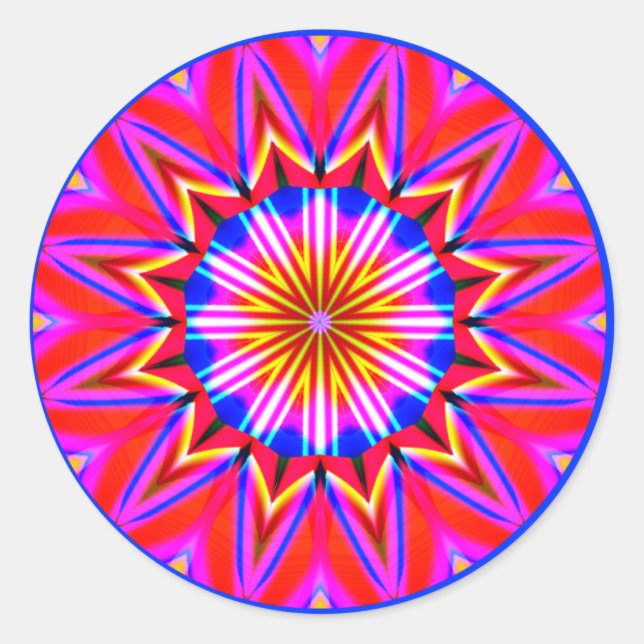 Sticker Rond Mandala fractal (Devant)