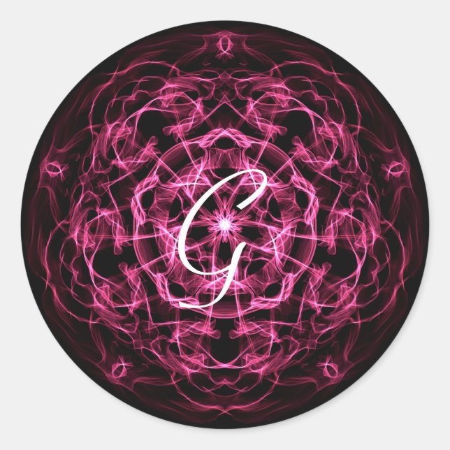Sticker Rond Mandala galaxy. monogramme. (Devant)