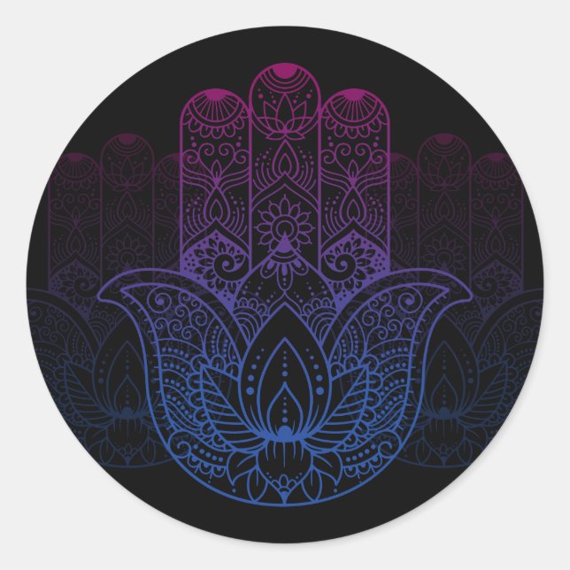 Sticker Rond Mandala Henna | Lotus Hand (Devant)