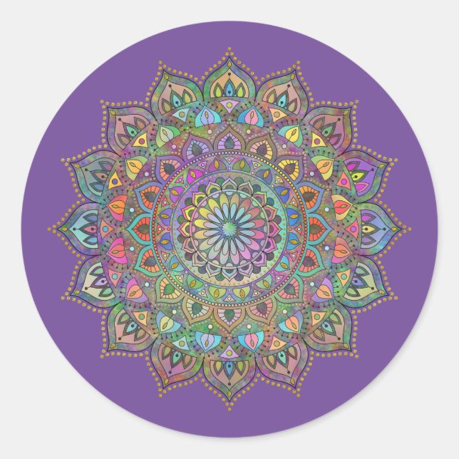 Sticker Rond Mandala Inde Style 1 (Devant)