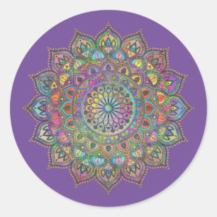 Sticker Rond Mandala Inde Style 1