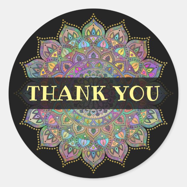 Sticker Rond Mandala Inde Style 1 (Devant)