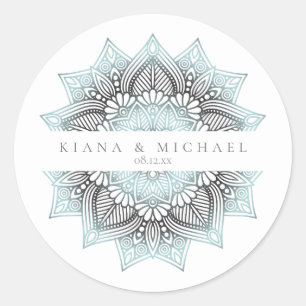 Sticker Rond Mandala Lace Mariage lt. Blue ID968