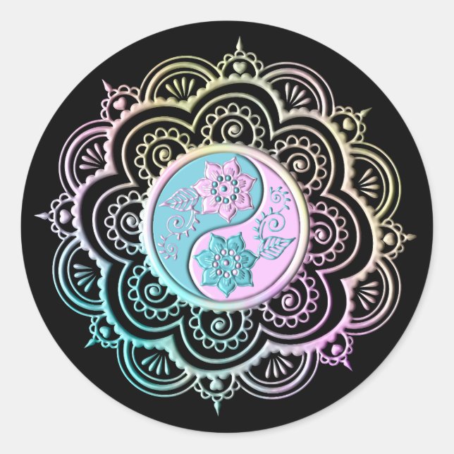 Sticker Rond Mandala Pastel (Devant)