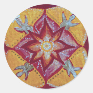 Sticker rond Mandala Peace Classic, brillant