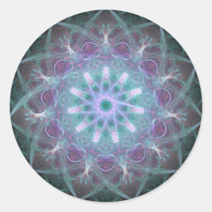 Sticker Rond Mandala puissant High Blue Energy