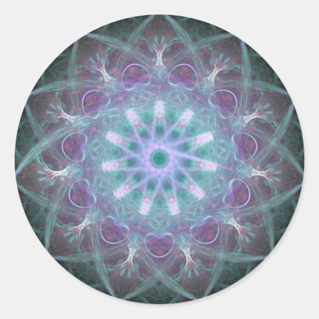 Sticker Rond Mandala puissant High Blue Energy (Devant)