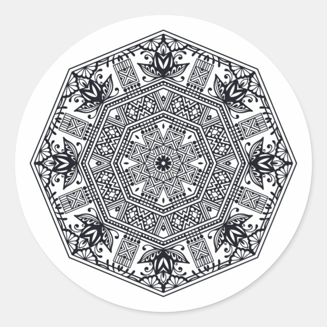 Sticker Rond Mandala Round Orament (Devant)
