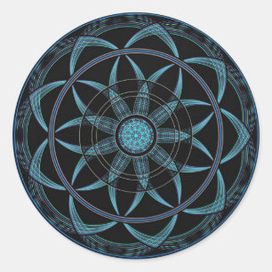 Sticker Rond Mandala sacré de la géométrie - bonheur