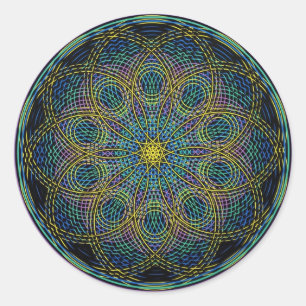 Sticker Rond Mandala sacré de la géométrie : Sincérité - t