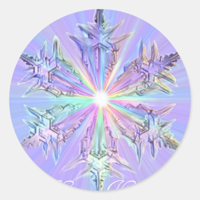 Sticker Rond Mandala Sparkle Parties scintillant Snowflake Crys (Devant)