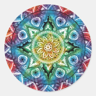 Sticker Rond Mandala Trippy