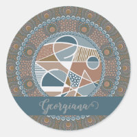 Mandala Turquoise personnalisé et or Abstrait Acce